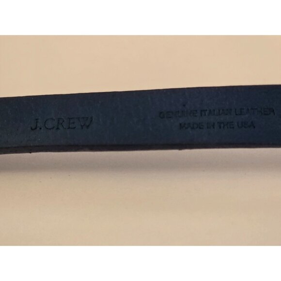 J. Crew Womens Italian Leather Blue Belt With Round Buckle - Picture 4 of 5